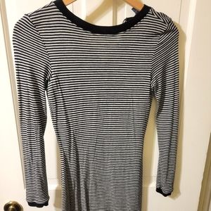 French Connection Black Navy Stripe Dress